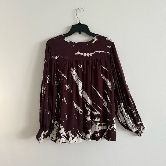 Young Fabulous & Brok  brown Cream pattern Boho Top Extra Small - Picture 5 of 10